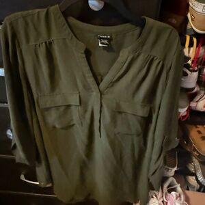 Torrid Dark Olive Blouse